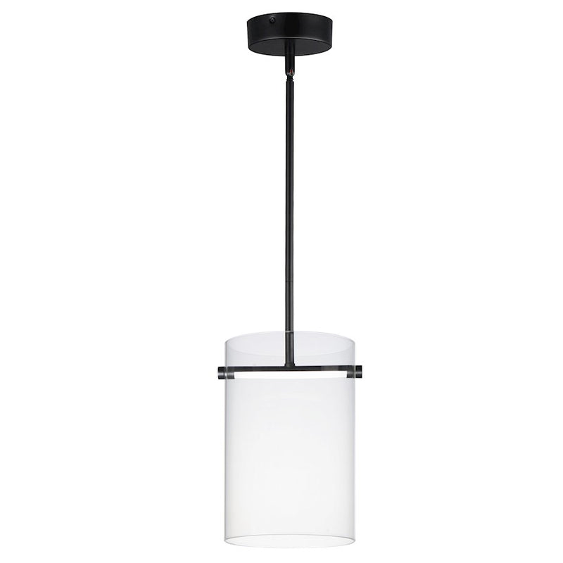 ET2 Lighting Polo 1 Light LED Mini Pendant, Black/Clear