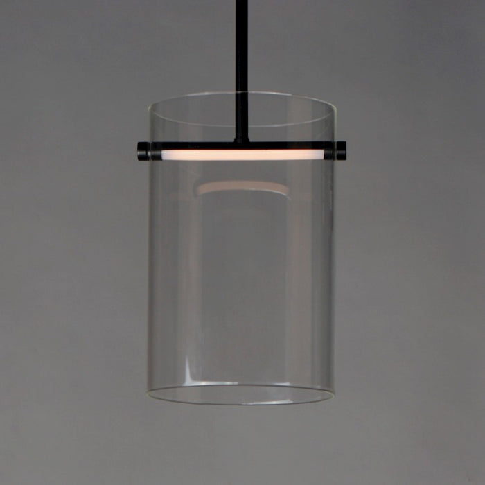 ET2 Lighting Polo 1 Light LED Mini Pendant, Black/Clear