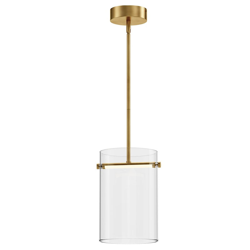 ET2 Lighting Polo 1 Light LED Mini Pendant, Gold/Clear