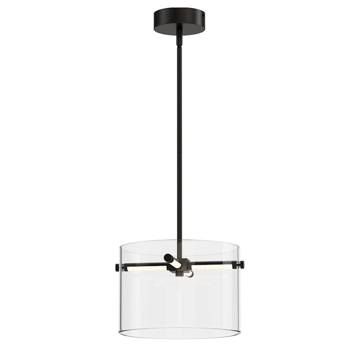 ET2 Lighting Polo 1 Light 12" LED Pendant, Black/Clear - E26382-18BK