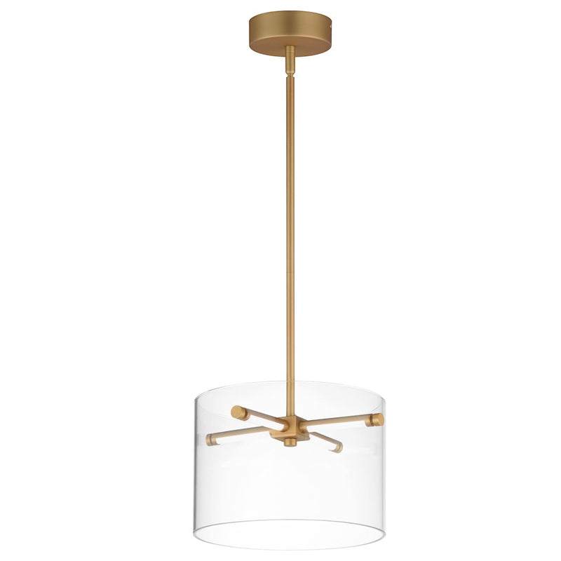 ET2 Lighting Polo 1 Light 12" LED Pendant, Gold/Clear
