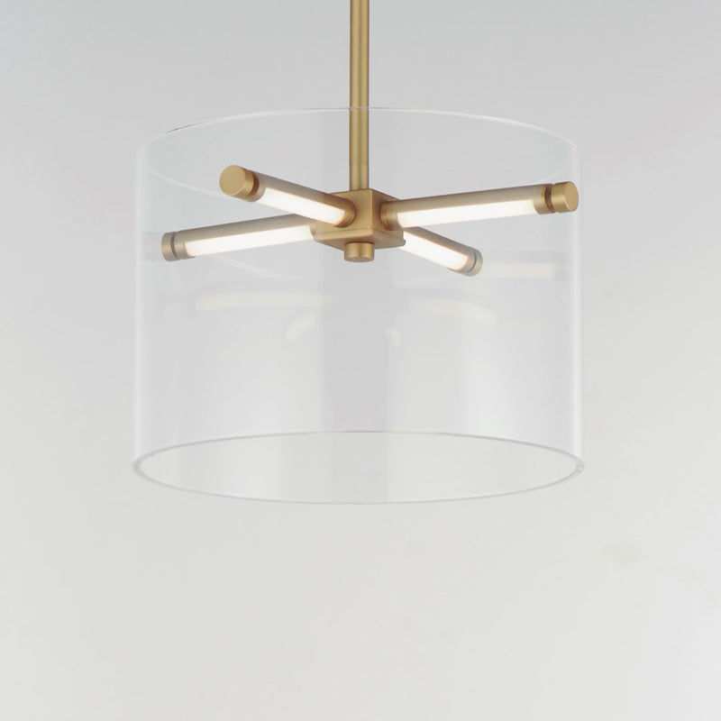 ET2 Lighting Polo 1 Light 12" LED Pendant, Gold/Clear