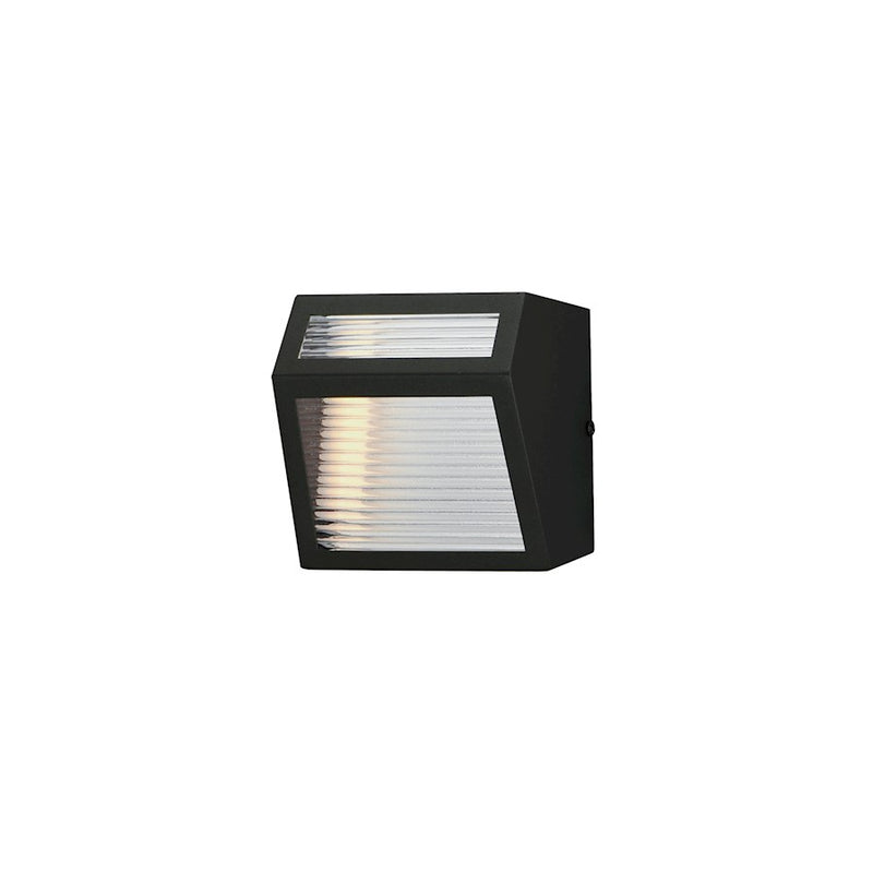 ET2 Lighting Totem 2 Light Outdoor Wall Mount, Black/Ribbed