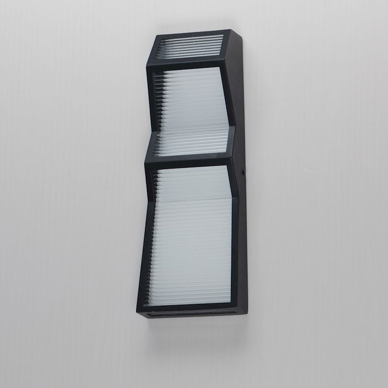 ET2 Lighting Totem 2 Light Outdoor Wall Mount, Black/Ribbed