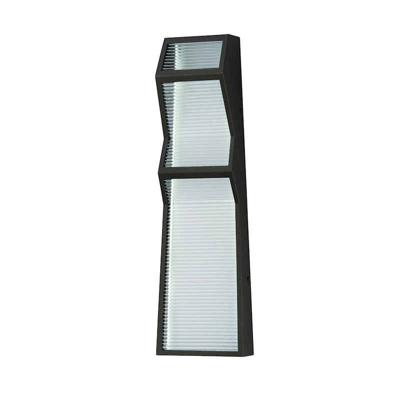 ET2 Lighting Totem 2 Light Outdoor Wall Mount, Black/Ribbed