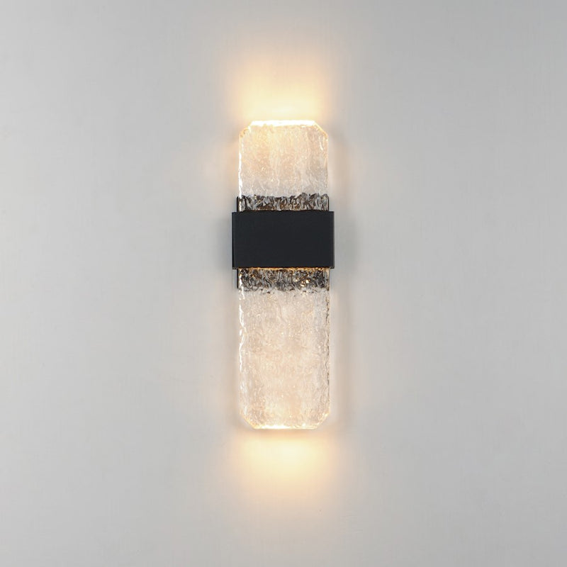 ET2 Lighting Rune 2 Light LED Outdoor Wall Sconce, Black/Clear