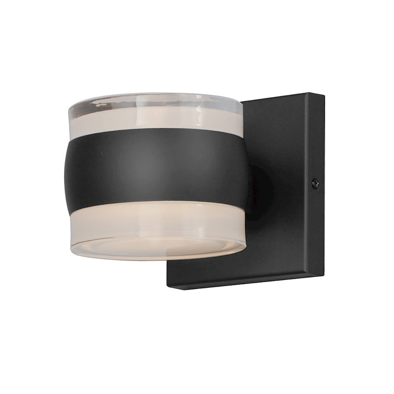 ET2 Lighting Modular Can 2 Light LED Outdoor Sconce, Black/Clear/White