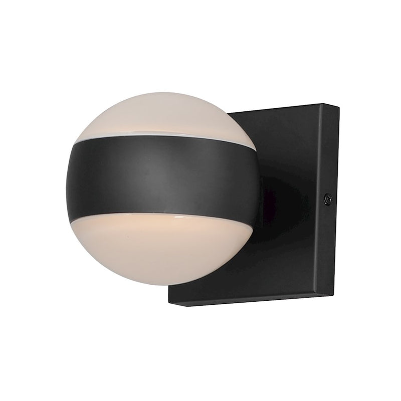 ET2 Lighting Modular Globe LED Outdoor Sconce, Black/Clear/White