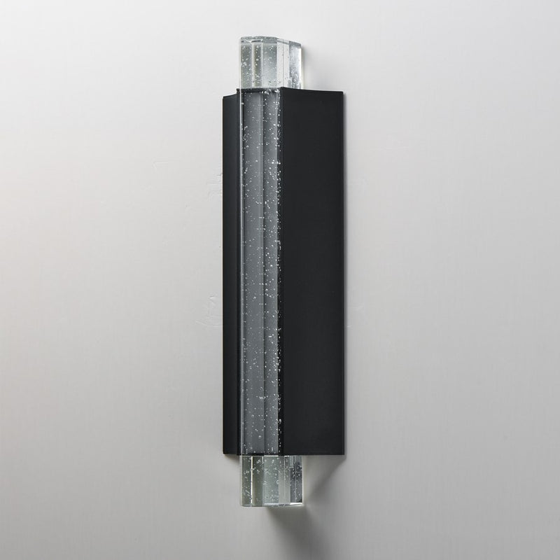 ET2 Lighting Hyperion 1Lt 18" Wall Sconce, Black/Clear Crystal