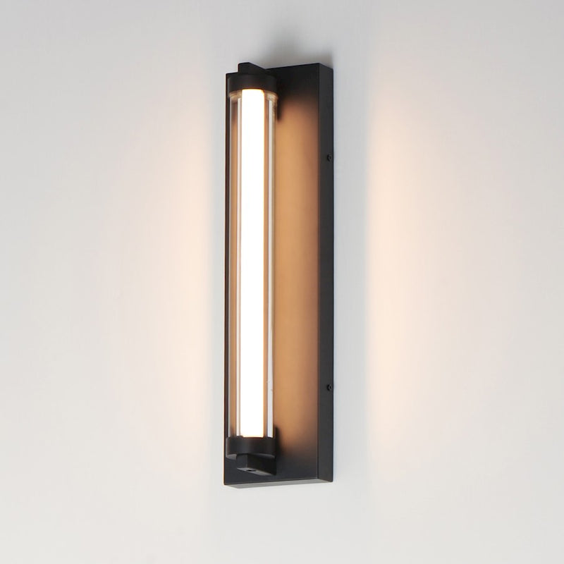 ET2 Lighting Fuse 1Lt 18" LED Outdoor Sconce, BK/Gold/Clear/WH