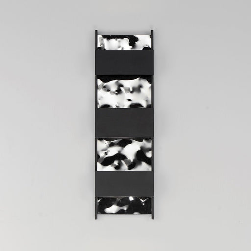 ET2 Lighting Coulee Large 4Lt LED Outdoor Sconce, Black/Ripple