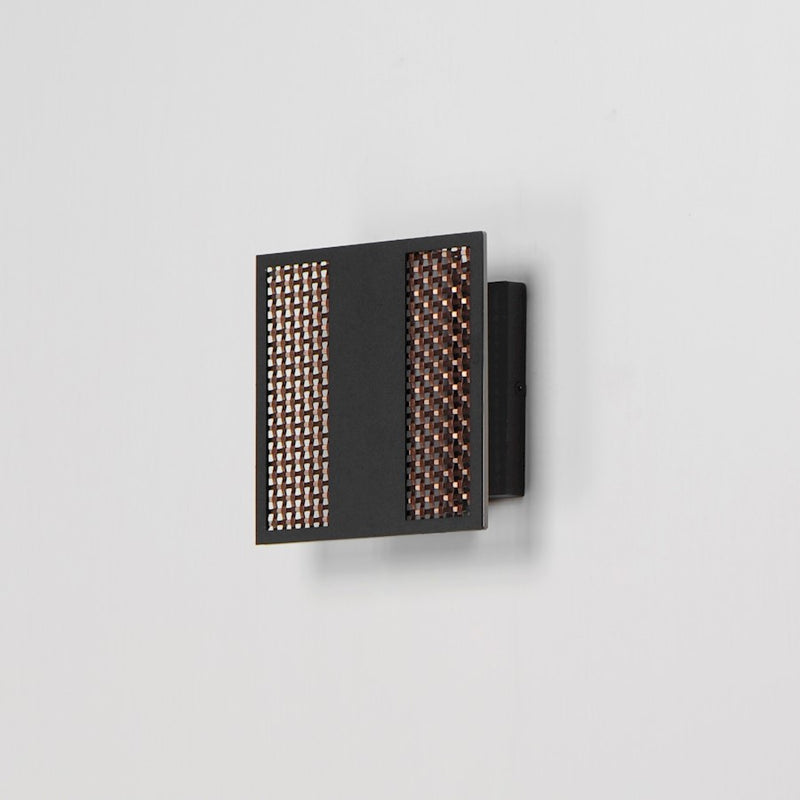 ET2 Lighting Interlace 1Lt 6.5" LED Outdoor Sconce, Black/Copper