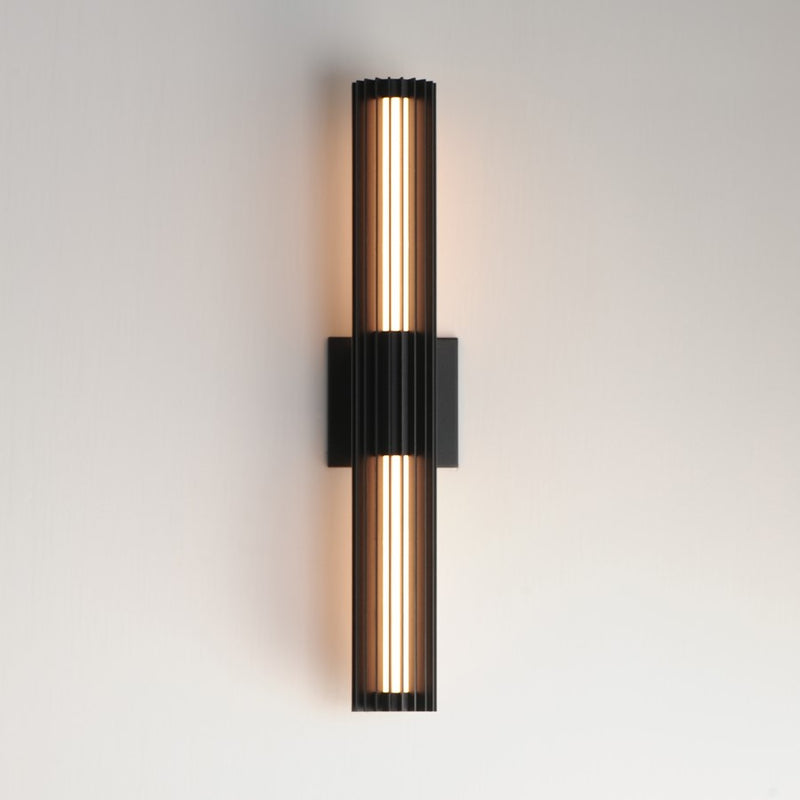 ET2 Lighting Citadel 2-Light 24" LED Outdoor wall sconce, Black