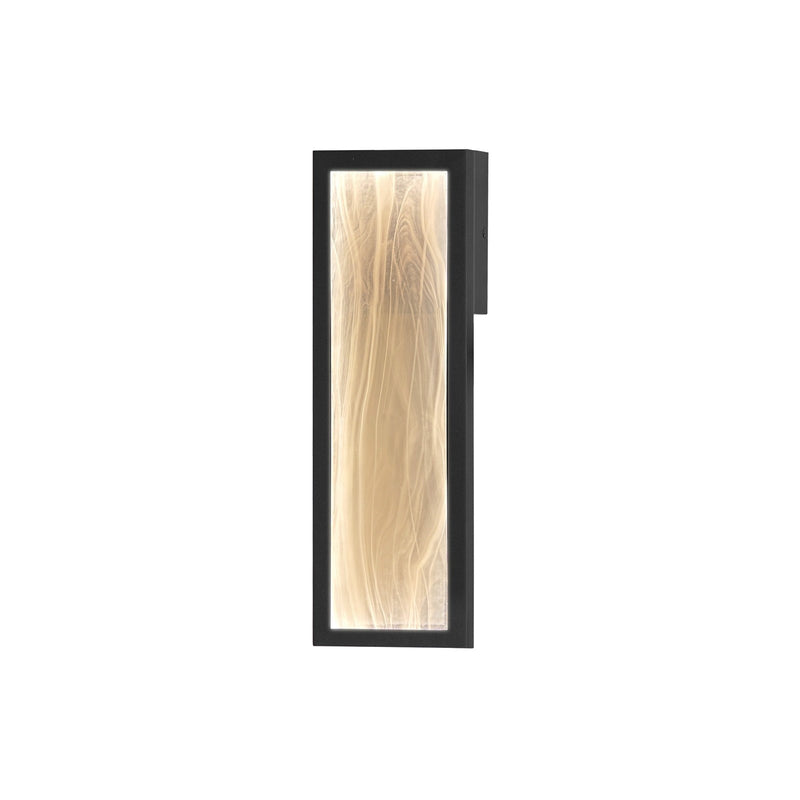 ET2 Celeste 16in 1-Light Outdoor Wall Sconce | Modern Black and White Spiral Glass | Entryway & Patio | 5.5 x 16 in | Model E30322-112BK
