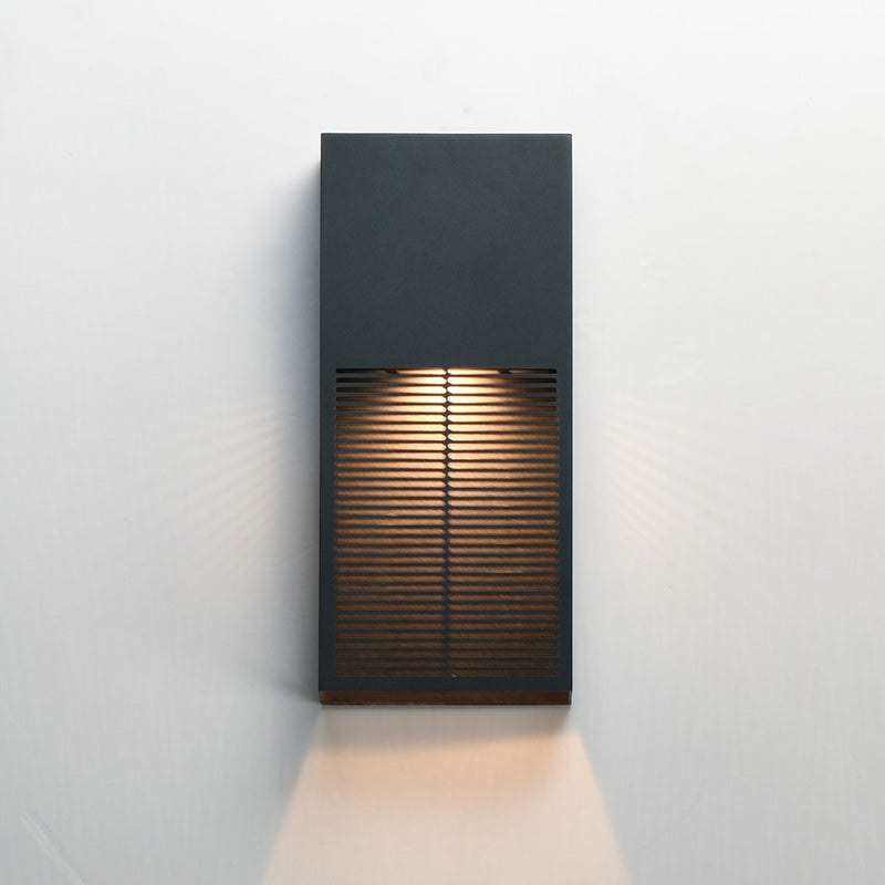 ET2 Lighting Grate 1 Light 14" LED Outdoor Wall Sconce, Black