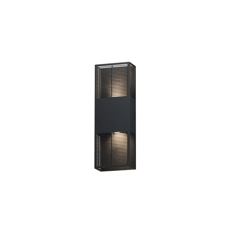 ET2 Lighting Grate 2-Light 18" LED Outdoor Wall Sconce, Black