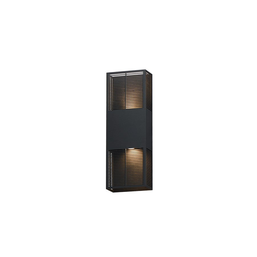 ET2 Lighting Grate 2-Light 18" LED Outdoor Wall Sconce, Black - E30393-BK