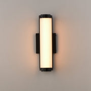 ET2 Vetra Small 3-Light Outdoor Wall Sconce | Modern Matte Black and Clear Ribbed Glass | Entryway & Patio | 4.75 x 13.25 x 4.5 in | Model E30481-BK