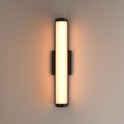 ET2 Vetra 3-Light Outdoor Wall Sconce | Modern Matte Black and Clear Ribbed Glass | Entryway & Patio | 4.75 x 21.25 x 4.5 in | Model E30482-BK