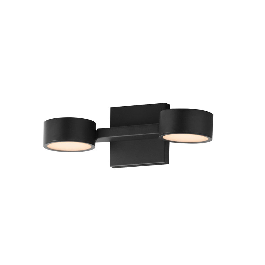 ET2 Lighting Embrace 2-Light LED Wall Sconce, Black - E30521-BK