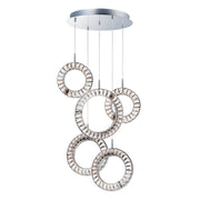 ET2 Lighting Charm LED 5-Light Pendant, Polished Chrome