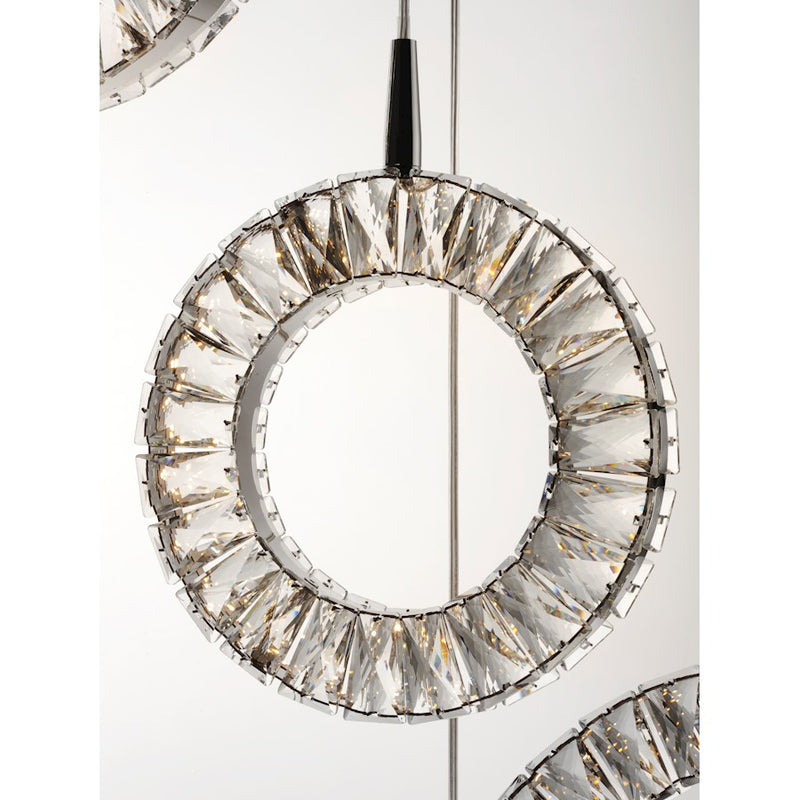 ET2 Lighting Charm LED 5-Light Pendant, Polished Chrome