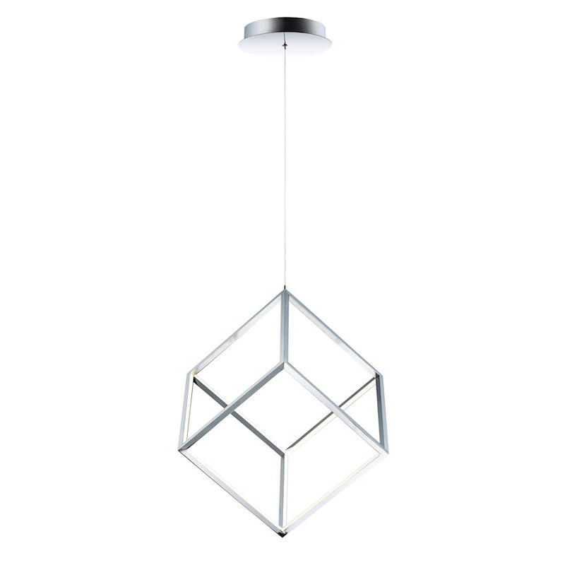 ET2 Lighting 4 Square 1-Light LED Pendant, Polished Chrome
