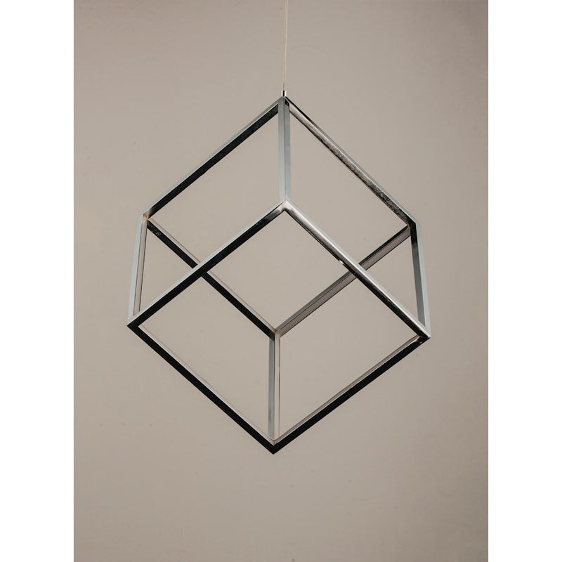 ET2 Lighting 4 Square 1-Light LED Pendant, Polished Chrome