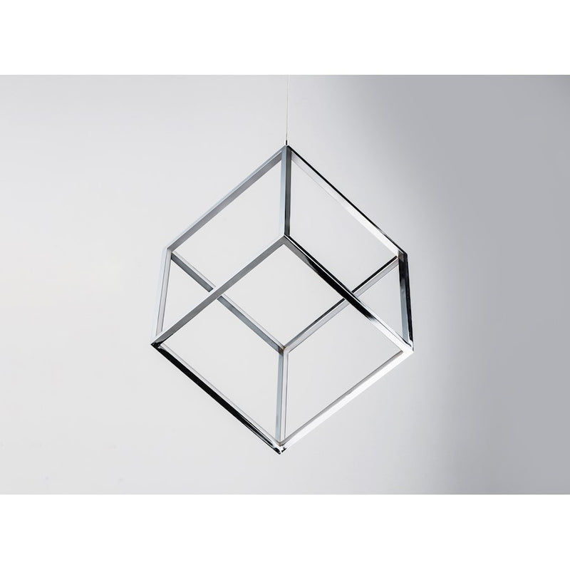 ET2 Lighting 4 Square 1-Light LED Pendant, Polished Chrome