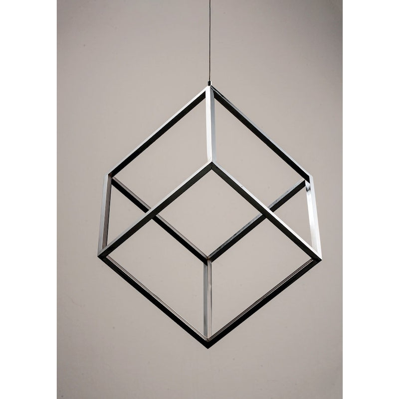 ET2 Lighting 4 Square 1-Light LED Pendant, Polished Chrome