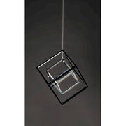 ET2 Lighting 4 Square 2-Light LED Pendant, Black/Chrome