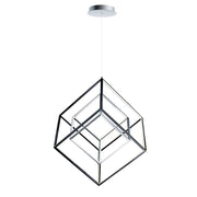 ET2 Lighting 4 Square 2-Light LED Pendant, Black/Polished Chrome