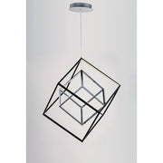 ET2 Lighting 4 Square 2-Light LED Pendant, Black/Polished Chrome