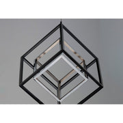 ET2 Lighting 4 Square 2-Light LED Pendant, Black/Polished Chrome