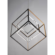 ET2 Lighting 4 Square 2-Light LED Pendant, Black/Polished Chrome