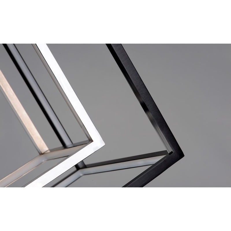 ET2 Lighting 4 Square 2-Light LED Pendant, Black/Polished Chrome