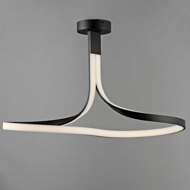 ET2 Lighting Serpentine 1 Light LED Semi Flush Mount, Black