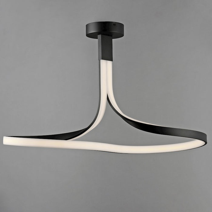 ET2 Lighting Serpentine 1 Light LED Semi Flush Mount, Black