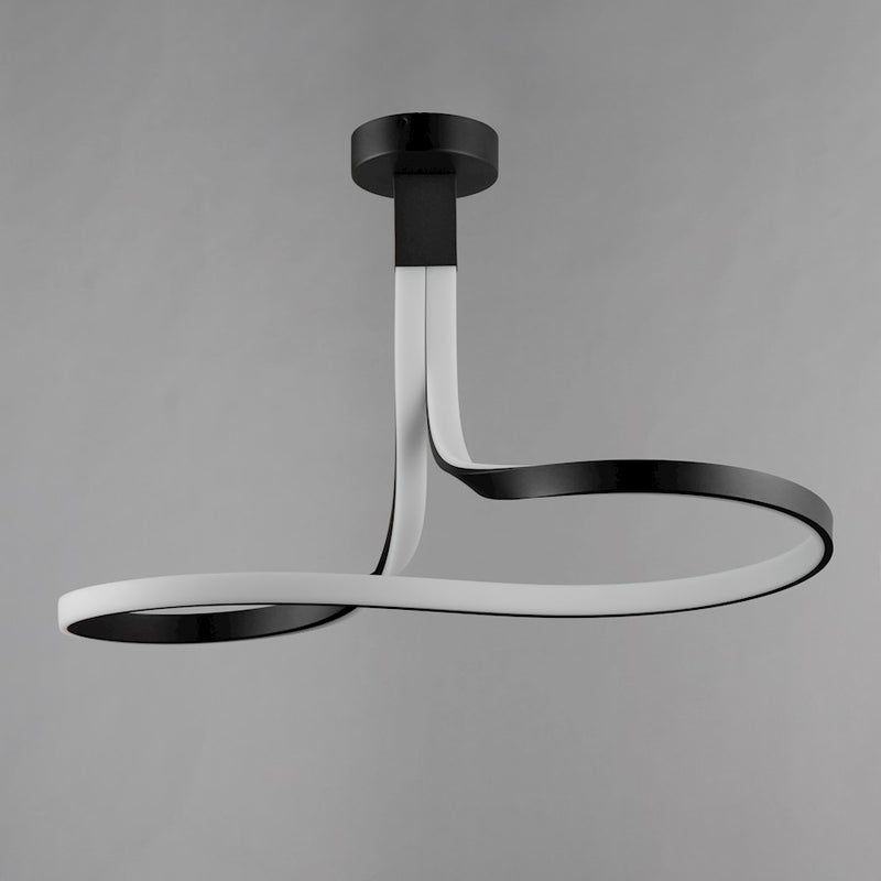 ET2 Lighting Serpentine 1 Light LED Semi Flush Mount, Black