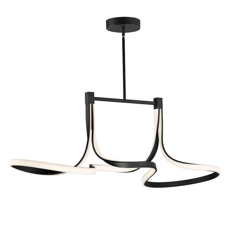 ET2 Lighting Serpentine Linear 2 Light LED Pendant, Black