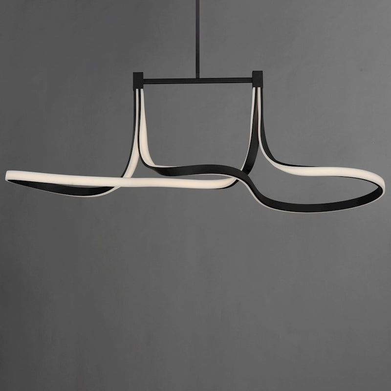 ET2 Lighting Serpentine Linear 2 Light LED Pendant, Black