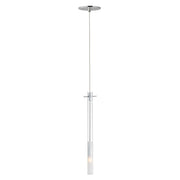 ET2 Lighting Pipette 1 Light 18" Pendant, Chrome/Clear/Frosted