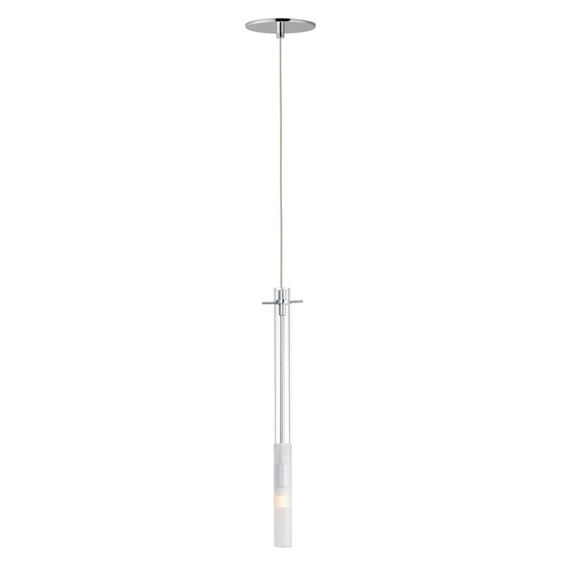 ET2 Lighting Pipette 1 Light 18" Pendant, Chrome/Clear/Frosted