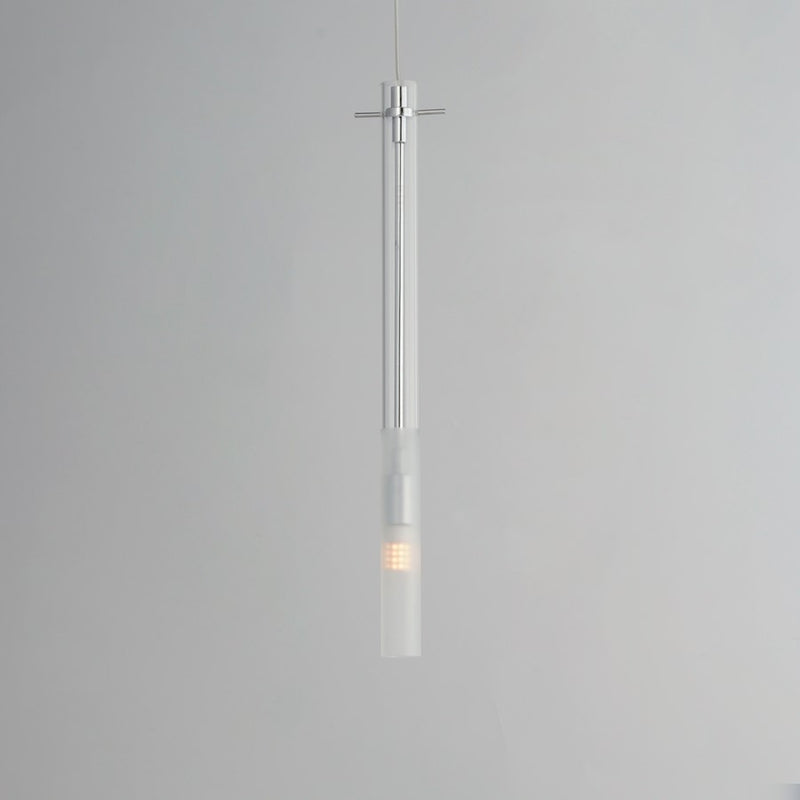 ET2 Lighting Pipette 1 Light 18" Pendant, Chrome/Clear/Frosted