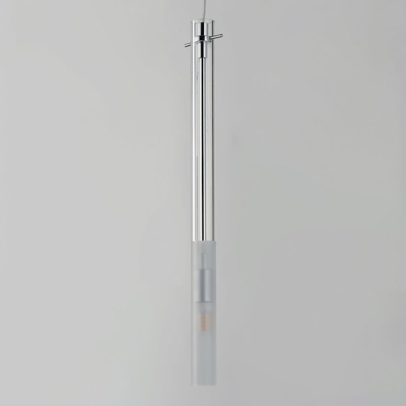 ET2 Lighting Pipette 1 Light 18" Pendant, Chrome/Clear/Frosted