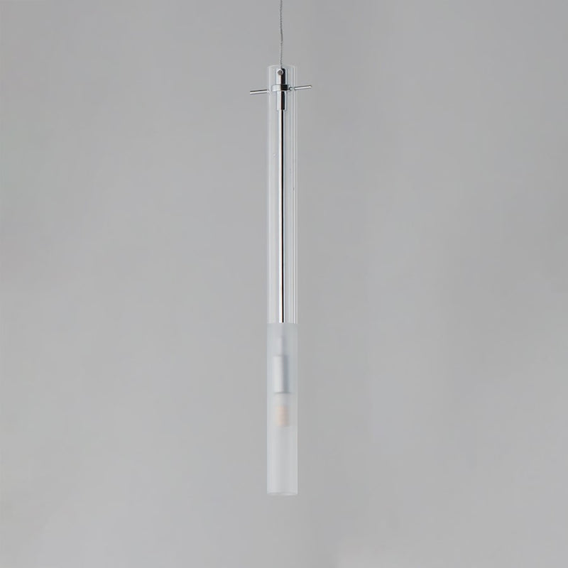 ET2 Lighting Pipette 1 Light 18" Pendant, Chrome/Clear/Frosted