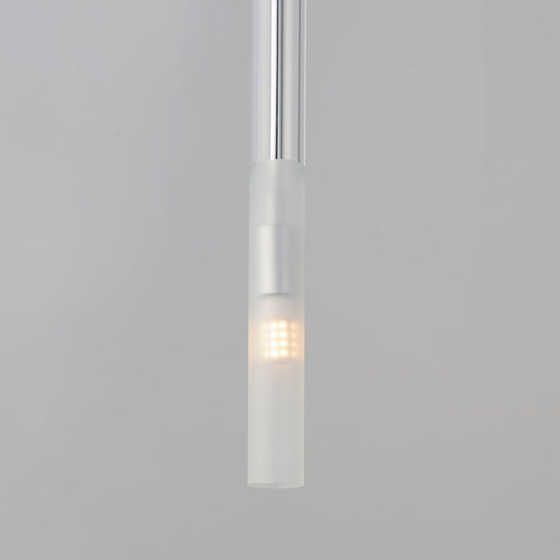 ET2 Lighting Pipette 1 Light 18" Pendant, Chrome/Clear/Frosted