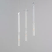ET2 Lighting Pipette 3 Light 18" Pendant, Chrome/Clear/Frosted