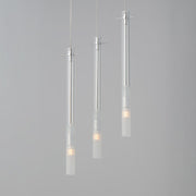ET2 Lighting Pipette 3 Light 18" Pendant, Chrome/Clear/Frosted
