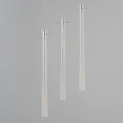 ET2 Lighting Pipette 3 Light 18" Pendant, Chrome/Clear/Frosted